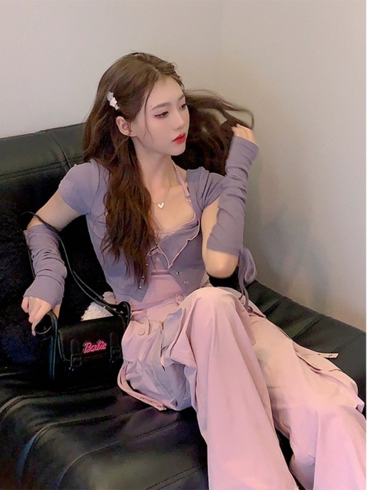 Sweet Cool Spicy Girl Halter Neck Short Sleeve Cardigan and Crop Top Two-Piece Set - Unique Korean Style Women's Fashion Sweet Cool Spicy Girl Halter Neck Short Sleeve Cardigan and Crop Top Two-Piece Set - Unique Korean Style Women's Fashion