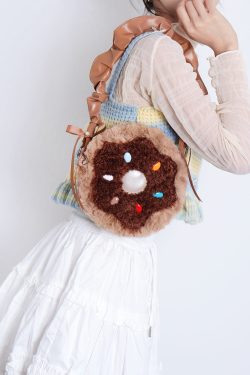 Sweet Donut Small Round Crossbody Bag for Girls - Cute Trendy Phone Bag in Lolita Style
