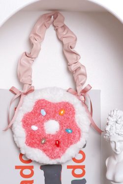Sweet Donut Small Round Crossbody Bag for Girls - Cute Trendy Phone Bag in Lolita Style