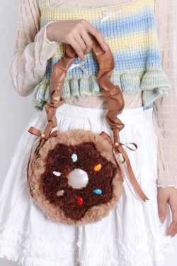 Sweet Donut Small Round Crossbody Bag for Girls - Cute Trendy Phone Bag in Lolita Style
