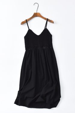 Sweet Hollow Knitted Camisole Dress - Summer Seaside Fairy Style with Waist-Cinching Design in White