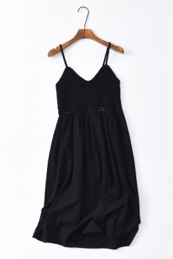 Sweet Hollow Knitted Camisole Dress - Summer Seaside Fairy Style with Waist-Cinching Design in White