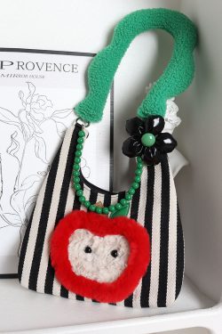 Sweet Plush Apple Tote Bag for Women - Cute Niche Design, Perfect for Christmas Gifts, Stylish Shoulder Bag for Everyday Use