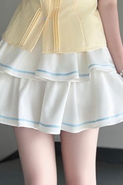 Sweet Style Short Sleeve Sailor Suit Set with Cake Skirt - 2025 Summer Pudding Bear JK Uniform Fashion for Y2K & Korean Style Lovers