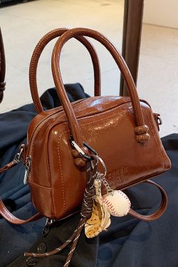 Textured Bowling Bag for Women - Stylish Small Handbag, 2025 Trendy Crossbody Shoulder Bag for Everyday Fashion