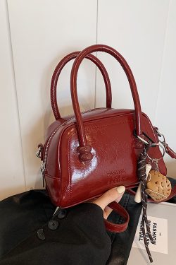 Textured Bowling Bag for Women - Stylish Small Handbag, 2025 Trendy Crossbody Shoulder Bag for Everyday Fashion