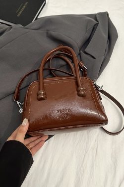 Textured Bowling Bag for Women - Stylish Small Handbag, 2025 Trendy Crossbody Shoulder Bag for Everyday Fashion