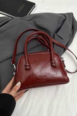 Textured Bowling Bag for Women - Stylish Small Handbag, 2025 Trendy Crossbody Shoulder Bag for Everyday Fashion