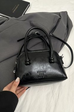 Textured Bowling Bag for Women - Stylish Small Handbag, 2025 Trendy Crossbody Shoulder Bag for Everyday Fashion