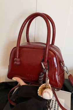 Textured Bowling Bag for Women - Stylish Small Handbag, 2025 Trendy Crossbody Shoulder Bag for Everyday Fashion