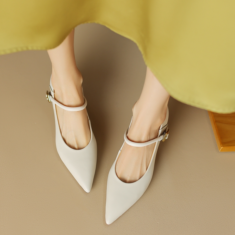 Textured Cowhide Non-Slip Stiletto Heels - 2025 Spring/Summer Pointed Toe Leather Pumps for Elegant Style Textured Cowhide Non-Slip Stiletto Heels - 2025 Spring/Summer Pointed Toe Leather Pumps for Elegant Style