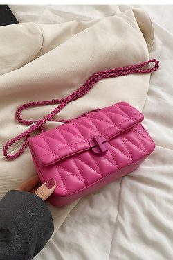 Textured Diamond-Patterned Chain Shoulder Bag for Women - Versatile Spring/Summer 2025 Small Crossbody Bag