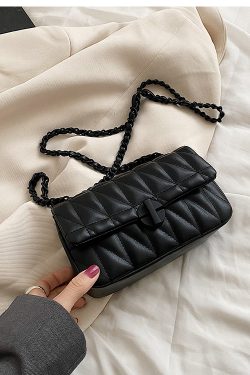 Textured Diamond-Patterned Chain Shoulder Bag for Women - Versatile Spring/Summer 2025 Small Crossbody Bag