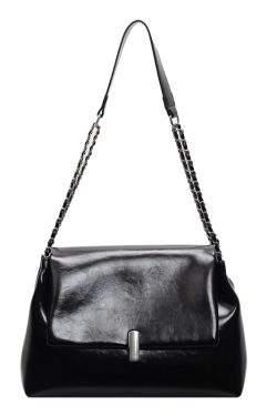 Textured High-End Tote Bag with Shiny Chain Shoulder Strap - Stylish Versatile Commuting School Bag for 2025