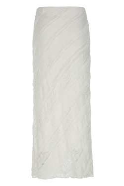 Textured Lace Long Dress for Women - Ethnic Style Vintage High-Slit Fitted Skirt, Perfect for Boho or Y2K Fashion Enthusiasts