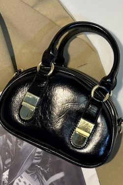 Textured Niche Bowling Bag for Women - 2025 Fashion, Simple Design, Small Round Shoulder Crossbody Handbag