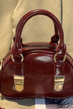 Textured Niche Bowling Bag for Women - 2025 Fashion, Simple Design, Small Round Shoulder Crossbody Handbag