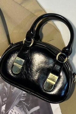 Textured Niche Bowling Bag for Women - 2025 Fashion, Simple Design, Small Round Shoulder Crossbody Handbag