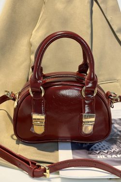 Textured Niche Bowling Bag for Women - 2025 Fashion, Simple Design, Small Round Shoulder Crossbody Handbag