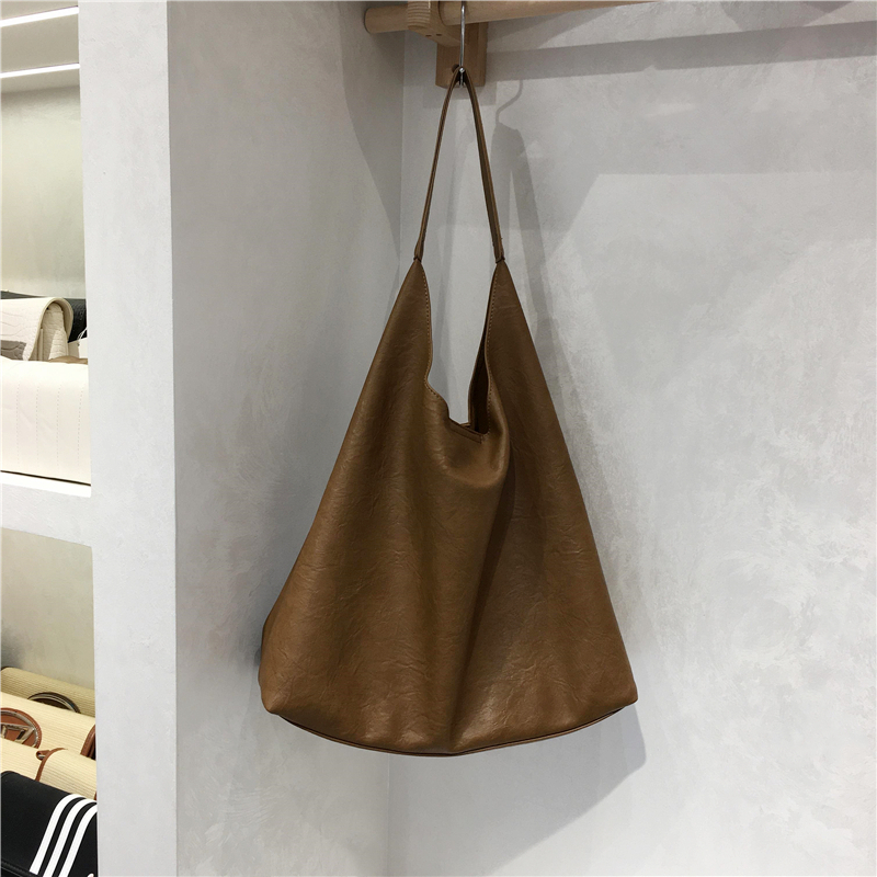 Textured Soft Leather Large Capacity Shoulder Tote Bag - 2023 Autumn/Winter Lazy Style Versatile Fashion Handbag Textured Soft Leather Large Capacity Shoulder Tote Bag - 2023 Autumn/Winter Lazy Style Versatile Fashion Handbag