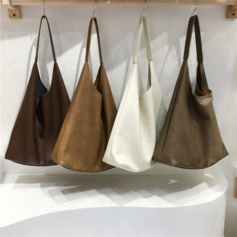 Textured Soft Leather Large Capacity Shoulder Tote Bag - 2023 Autumn/Winter Lazy Style Versatile Fashion Handbag Textured Soft Leather Large Capacity Shoulder Tote Bag - 2023 Autumn/Winter Lazy Style Versatile Fashion Handbag