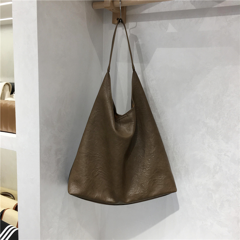 Textured Soft Leather Large Capacity Shoulder Tote Bag - 2023 Autumn/Winter Lazy Style Versatile Fashion Handbag Textured Soft Leather Large Capacity Shoulder Tote Bag - 2023 Autumn/Winter Lazy Style Versatile Fashion Handbag