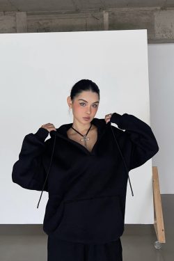 Thick Fleece V-Neck Hoodie for Cold Weather - Super Warm Loose Fit - Cozy Lazy Style - Available in 3 Colors