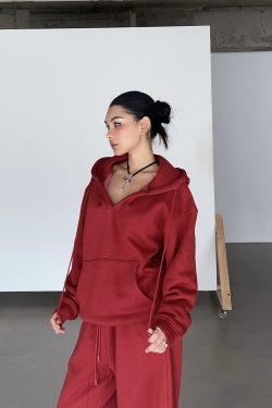 Thick Fleece V-Neck Hoodie for Cold Weather - Super Warm Loose Fit - Cozy Lazy Style - Available in 3 Colors