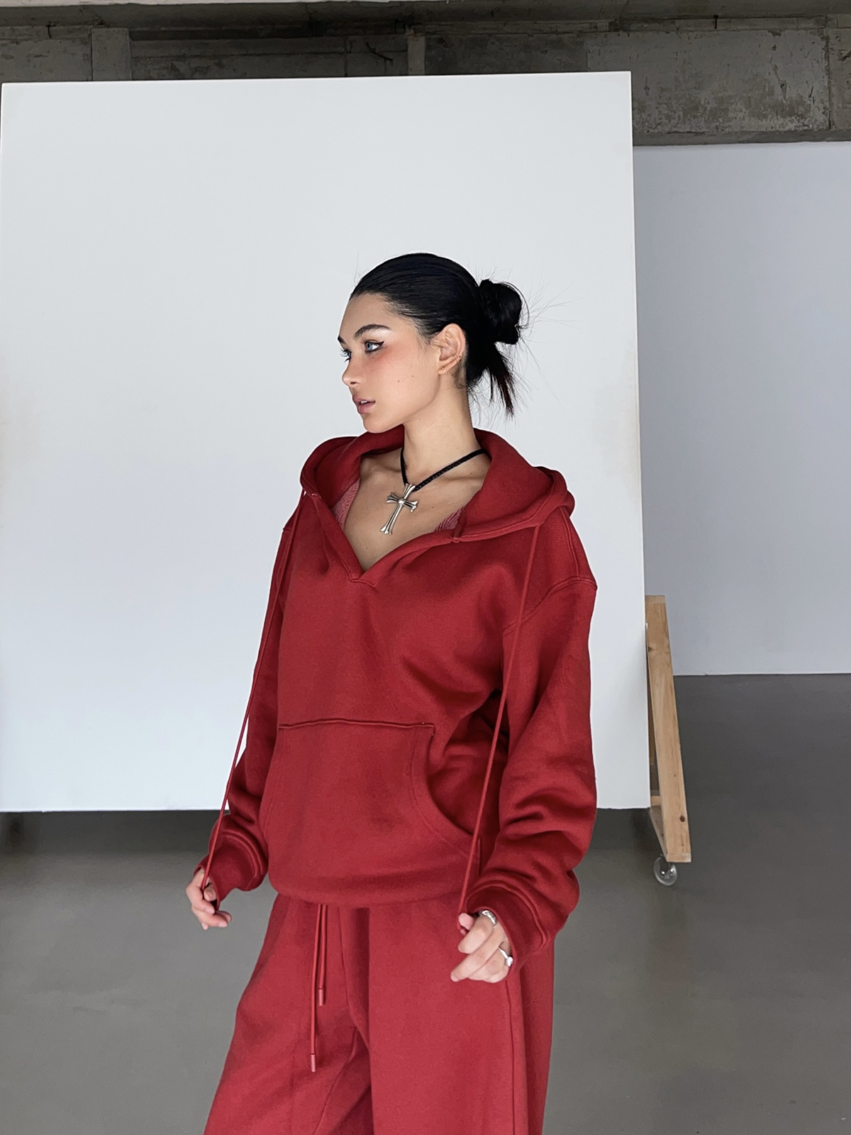 Thick Fleece V-Neck Hoodie for Cold Weather - Super Warm Loose Fit - Cozy Lazy Style - Available in 3 Colors Thick Fleece V-Neck Hoodie for Cold Weather - Super Warm Loose Fit - Cozy Lazy Style - Available in 3 Colors