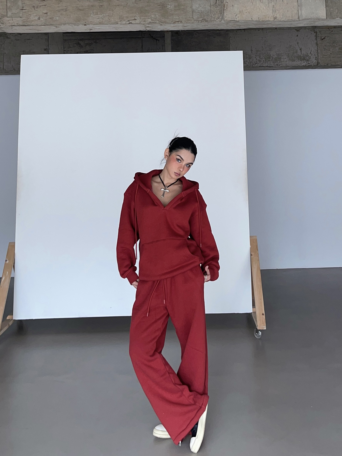 Thick Fleece V-Neck Hoodie for Cold Weather - Super Warm Loose Fit - Cozy Lazy Style - Available in 3 Colors Thick Fleece V-Neck Hoodie for Cold Weather - Super Warm Loose Fit - Cozy Lazy Style - Available in 3 Colors