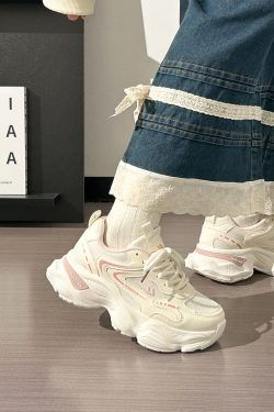 Thick-Soled Dad Shoes for Women - 2025 New Style Mesh Breathable Casual Sneakers - Versatile Soft-Soled White Sports Footwear