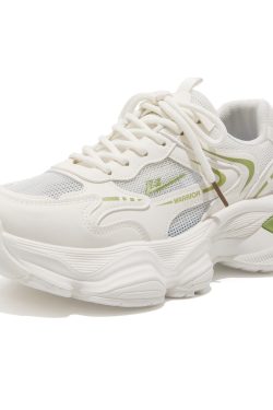 Thick-Soled Dad Shoes for Women - 2025 New Style Mesh Breathable Casual Sneakers - Versatile Soft-Soled White Sports Footwear