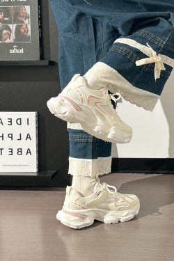 Thick-Soled Dad Shoes for Women - 2025 New Style Mesh Breathable Casual Sneakers - Versatile Soft-Soled White Sports Footwear