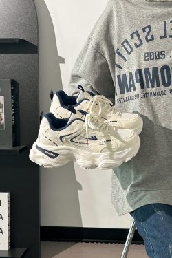 Thick-Soled Dad Shoes for Women - 2025 New Style Mesh Breathable Casual Sneakers - Versatile Soft-Soled White Sports Footwear