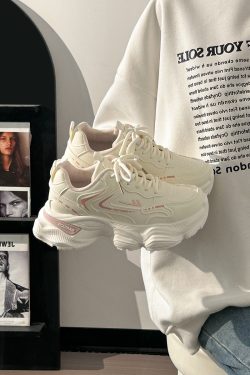 Thick-Soled Dad Shoes for Women - 2025 New Style Mesh Breathable Casual Sneakers - Versatile Soft-Soled White Sports Footwear