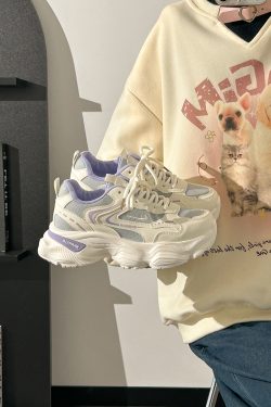 Thick-Soled Dad Shoes for Women - 2025 New Style Mesh Breathable Casual Sneakers - Versatile Soft-Soled White Sports Footwear