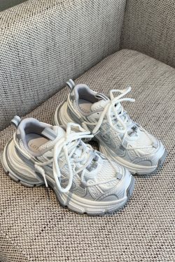 Thick-Soled Dad Shoes for Women - 2025 Spring Casual Outdoor Footwear, Versatile Height-Increasing Sports Sneakers