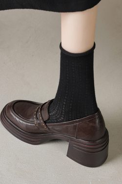 Thick-Soled High Heeled Loafers for Women - Sheepskin Buckle Design, 2025 Summer Style, Trendy Footwear, Chic Comfort