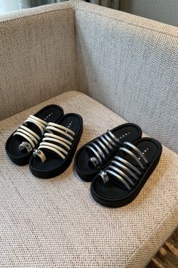 Thick-Soled Open-Toe Platform Sandals for Women - Summer 2025 Casual One-Strap Height-Increasing Slippers