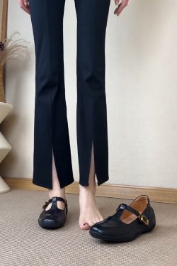 Thick-Soled Retro Sheepskin Mary Jane Shoes with T-Strap, Square Toe Leather Loafers for Women, Height-Increasing Fashion Footwear