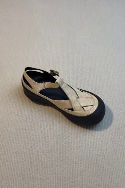 Thick-Soled Sheepskin Open-Toe Sandals for Women - Summer Casual Roman Flats, Versatile Sports Footwear