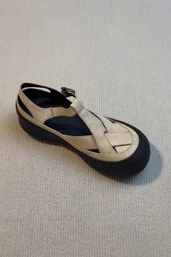 Thick-Soled Sheepskin Open-Toe Sandals for Women - Summer Casual Roman Flats, Versatile Sports Footwear