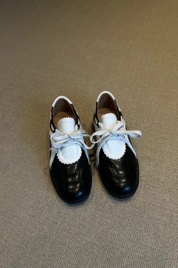 Thick-Soled Sporty Mary Jane Shoes for Women - Color-Blocked Retro Lace-Up Casual Footwear, Round-Toe Comfort