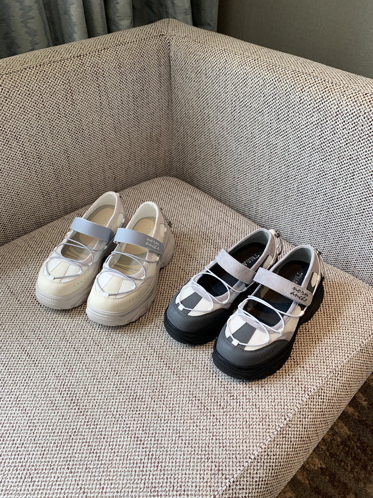 Thick-Soled Velcro Mary Jane Shoes for Women - Breathable Mesh Height-Increasing Casual Flats for Spring/Summer 2025 Thick-Soled Velcro Mary Jane Shoes for Women - Breathable Mesh Height-Increasing Casual Flats for Spring/Summer 2025
