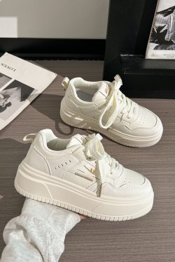 Thick-Soled White Mesh Shoes for Women - Summer 2025 New Style, Breathable, Height-Increasing, Versatile Big Toe Design