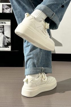 Thick-Soled White Mesh Shoes for Women - Summer 2025 New Style, Breathable, Height-Increasing, Versatile Big Toe Design