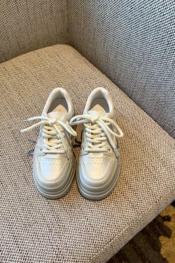 Thick-Soled White Sneakers for Women - Spring 2025 Casual Sports Shoes, Height-Increasing, Slimming, Versatile for Everyday Wear