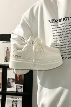 Thick-Soled White Sneakers for Women, 2025 Summer Style, Breathable Big Toe Design, Versatile Footwear for Female Students