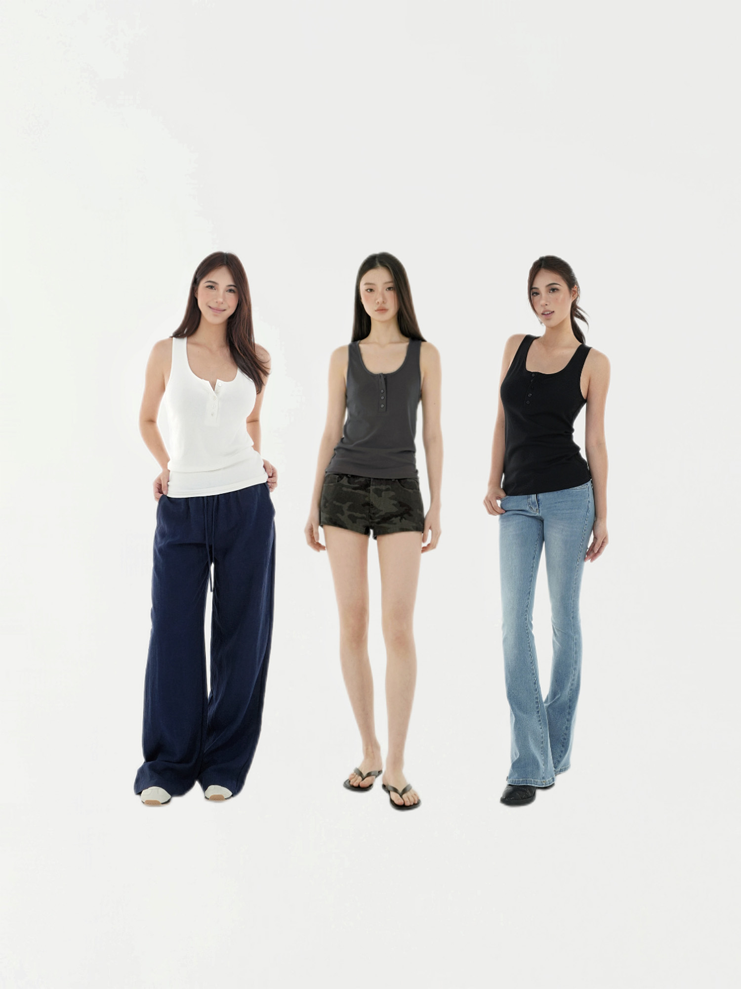 Three-Color Henley Neck Sleeveless Vest - Casual Summer Top, Stylish Layering Piece, Versatile Fashion Essential Three-Color Henley Neck Sleeveless Vest - Casual Summer Top, Stylish Layering Piece, Versatile Fashion Essential