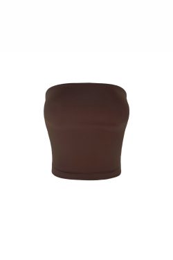 Three-Color Nude Feel High-Elastic One-Piece Bandeau Swimsuit - Trendy Summer Beachwear